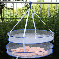 Hook folding double layer clothes basket High quality clothes clothes basket clothes clothes hangers washing blue sweater basket cardigan frame