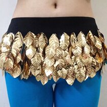 Belly dance dress waist chain performance waist scarf yoga aerobics new elastic waist belt leaf skirt new product