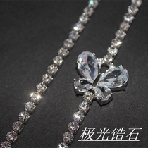 Aurora zircon bright drill shoulder strap sexy thin transparent invisible strap rhinestone with gown gown chest trim Joker decorative underwear strap