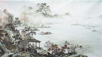 Six-foot banner Chinese painting boutique landscape (Guanhai Tingtao) Unmounted picture core sales at parity (P)