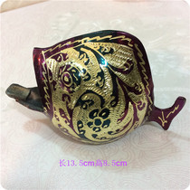Pakistani handicrafts copper carving paint fish-shaped ashtray decoration small gift
