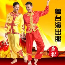 2021 new mens dragon and lion dance costume Yangko costume dance costume waist drum costume folk dance