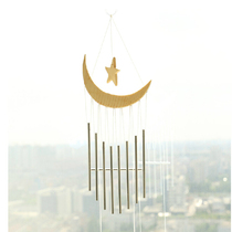 Moon stars original wood wind chimes diy gifts home living room doors and windows hanging accessories pastoral to send men and women friends
