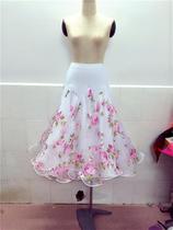 Floral new modern dance skirt skirt Skirt Waltz dance skirt