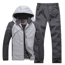Special price Winter padded velvet casual cotton mens sportswear set outdoor warm and cold windproof jacket