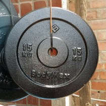 bodymax spray paint one inch small hole solid cast iron barbell piece dumbbell piece rocker weight weight weight plate