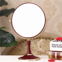Desktop makeup mirror large double-sided desktop mirror European fashion princess dressing mirror red wedding mirror