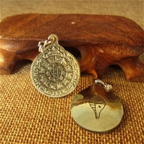Pure copper XII Zodiac 9 Palace gossip Bronze Buddha Beads Pendant card DIY accessories Waist Card Pendant Bag Hung