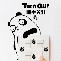 Switch Sticker panda Living room Bedroom Dormitory Kindergarten Classroom Funny Creative Cartoon Animals With Hand Off Lights Stickers