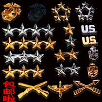 US school officer officer collars collar emblem military rank dress epaulettes cap badge metal badge Medal metal Mark