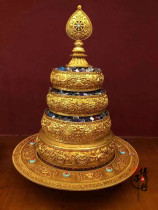 Boutique pure copper Three-seventeen piles Manza disc pure handmade Manza disc Man in full swing with pallet jewel