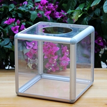 He Rizheng (small) six-sided transparent no-word acrylic lottery box Lottery Public Selection Award