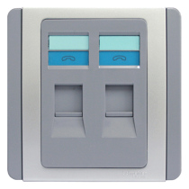 Schneider switch socket E3000 Metropolis series dual telephone voice dual telephone 86 type panel silver gray