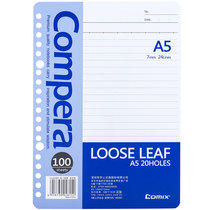 Qinxin CLA51007 Compera20 hole loose leaf replacement A5 100 page A5 notebook binder paper core