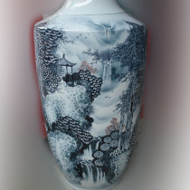 Jingdezhen hand-painted ink color landscape 100-110 high porcelain vase home decoration furnishings appreciate vase