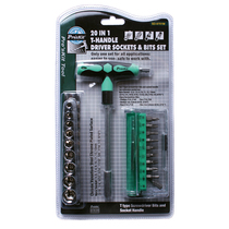 Taiwan Baogong SD-9701M 20-in-1 two-color non-slip T-wrench screwdriver set TPR handle length 182mm