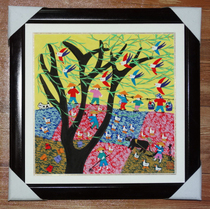 Spring ploughing painting core 25cm * 25cm * 25cm Jinshan peasant painting Cao Jingen original works pure hand-painted