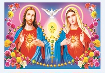  OUT OF STOCK HIGH-DEFINITION 3D THREE-dimensional PAINTING VIRGIN MARY SACRED HEART OF JESUS HOLY SPIRIT OF GOD 25X35CM
