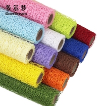 Creative kindergarten pendant Hanging corridor classroom Sky background Mesh yarn ring Mirror area corner Creation partition material