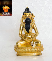 Tibetan Buddhism Tantric Buddhism Nepals red copper full height 22cm Dharma double body statue