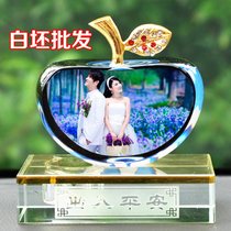 New Crystal Image white blank supplies diy personalized photo custom crystal apple golden perfume seat