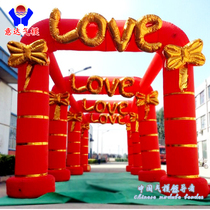 New wedding continuous arch Air model wedding conjoined rainbow door five-piece arch inflatable love door wedding welcome