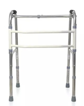 Promotion elderly walker Stainless steel walker Rehabilitation equipment Folding walking aid hemiplegia four-legged crutch with wheel