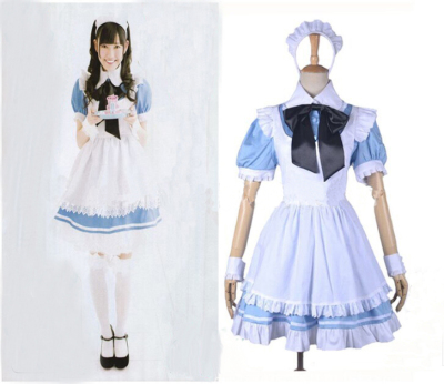 taobao agent Cosplay anime clothing Alice sleepwalking Wonderland AKB48 Watanabe Mayou water blue maid dress