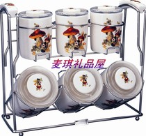  South Korea imported household bone China sealed storage box jar seasoning box monosodium glutamate salt tank seasoning seasoning tank 3P