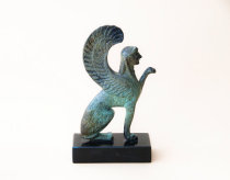 Sculpture △ Greek hand-made retro mythology totem Sphinx bronze Sculpture ornaments