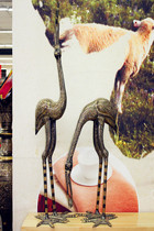 Pakistan traditional handicrafts bronze bronze sculpture animal 40 inches Eat fish longevity crane BT206