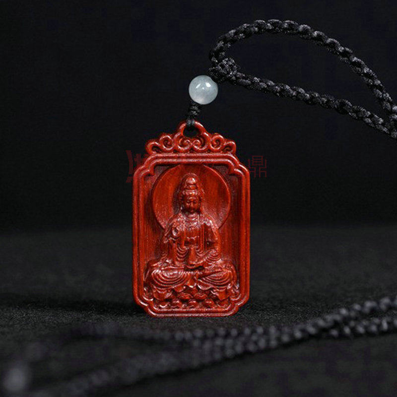 Indias small leaf eucalyptus wood sitting lotus Guanyin Sa milfo pendant redwood solid wood Buddha pendant pendant pendant pendant pendant