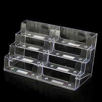 Double row four-layer eight-cell transparent business card holder Business card box Multi-purpose business card box 8-cell business card holder