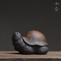Color back tortoise tea pot covers tortoise basalt gold back Yixing purple mud handmade tea play
