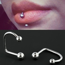  New fashion titanium steel lip ring mens lip nail womens body piercing nose nail outfit cool European and American personality nightclub hypoallergenic