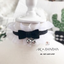 Pet cat Dog jewelry Collar Fresh vintage necklace Saliva towel Bib Neck ring Collar bow bell