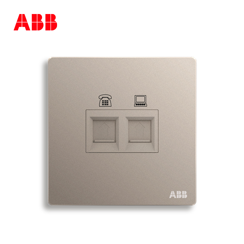ABB switching socket Xuanzhi frameless Chaoxakin 2-bit telephone/6 type 6 computer socket AF330-PG