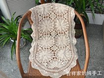 Handmade crochet lace tablecloth coffee table cloth American nostalgic retro hollow woven only table flag Oval promotion