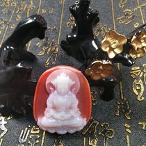 Sichuan material red and white color southern red agate mother pendant