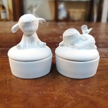 Foreign trade export Europe and the United States single baby birthday ceremony porcelain storage jar baby teeth fetal hair storage storage jar all porcelain dumb