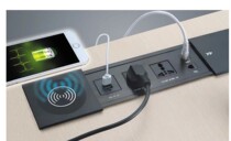 Office conference Multimedia power supply Desktop function cable box panel hidden side slide socket USB wireless charging