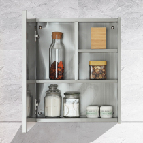 Punch-free stainless steel bathroom mirror cabinet Wall-mounted kitchen bathroom storage small apartment bathroom Balcony wall cabinet