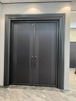 Villa gate Double open door stainless steel minimalist Self-built room door imitation cast aluminium door security door entry door to door to door