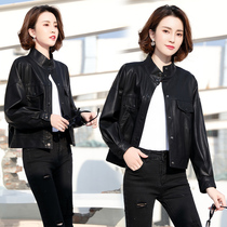 Haining leather leather clothing womens short 2021 spring and autumn sheepskin motorcycle fashion slim high-end small coat