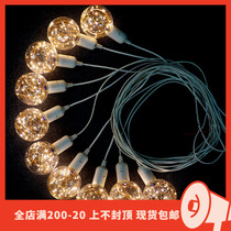 New wedding props Dragon Ball bulb warm white light hanging lamp chandelier wedding background layout decoration tandem line LED