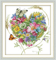 Lanarte PN-0168860 Heart Butterfly Flower Cross Stitch Electronic Drawing Redraw Source File XSD