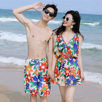 Couple swimsuit summer 2021 new steel bracket gathered personality off-the-shoulder conservative thin vacation honeymoon student swimsuit female