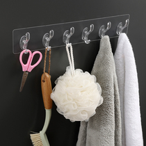 Hook strong adhesive hook non-perforated door rear kitchen bathroom wall townhouse dormitory towel transparent clothes hook