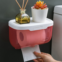Household toilet toilet roll tissue box Toilet paper suction tissue holder Toilet paper shelf Punch-free wall-mounted