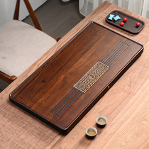 Whole piece walnut tea tray solid wood household drainage small dry brew tea table office tea sea simple kung fu bakelite